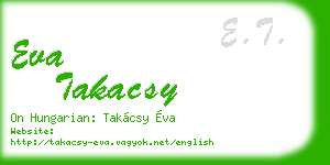 eva takacsy business card