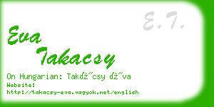eva takacsy business card
